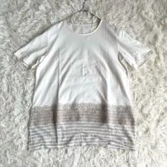 ジャンニロジュディチェ （36）トップス 白 異素材ドッキング 花柄レース刺繍