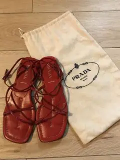 PRADA プラダ 赤 サンダル 23.5