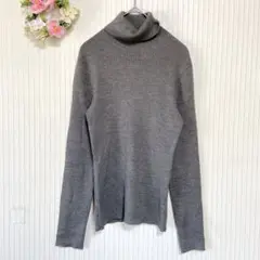 美品★ 【イネド】 ウール混 リブニット セーター （9号） タートルネック