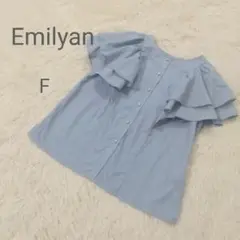 Emilyan 【web限定品】ラッフルフリルブラウス パールボタン S