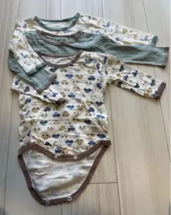 コットン100% 車と恐竜ロンパース 3枚セット