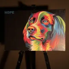 キャンパス プリントアート 七色の犬 絵画 インテリア