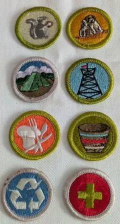 ガールスカウト ワッペン 8枚セット 刺繍 動物・自然モチーフ