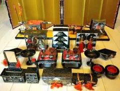 ②京の伝統 愛宝作 雛道具　七段飾り　40号　専用箱　昭和レトロ　アンティーク ① 京の伝統 愛宝作 雛人形 親王飾り 昭和レトロ アンティーク