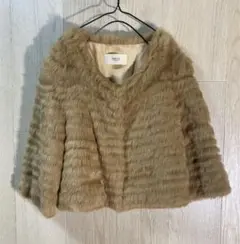 美品 フレイアイディー ファー ショートコート 総ラビット