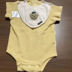 petit main イエロー ロンパース　スタイセット