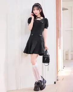 【新品未使用】ミシェルマカロン‪‪❤︎‬ツイードフレアワンピース