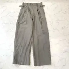 リトルスージー　カーキグレー ワイドパンツ サイドベルト付き　M