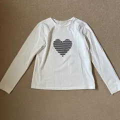 TREFLE+1 ストライプハートプリント長袖Tシャツ