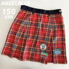 ANGELBLUE　デニム　スカート　ワッペン150 平成　M デビル　チェック