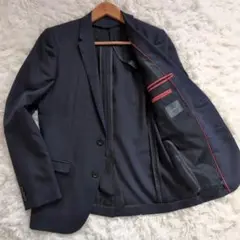 【美品 通気性 】MALE&Co. テーラードジャケット背抜きネイビー 春夏