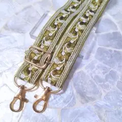[SALE] PM134 | インド刺繍リボン ショルダーストラップ　グリーン