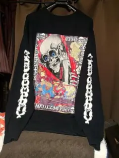 MED COMPNY 長袖カットソー滑走髑髏丸ロンTEE【ブラック】