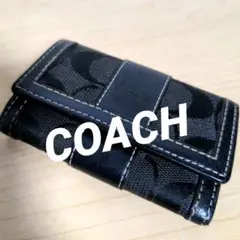 bo34. COACH キーケース シグネチャー 黒