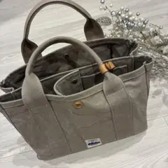 グレー キャンバス トートバッグ