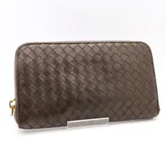 《一点物》Bottega Veneta 長財布 ブラウン イントレチャート