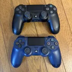 DualShock 4 コントローラー x2 ブラック ブルー セット 充電器付