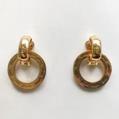 美品 セリーヌ イヤリング サークル ゴールド レディース ヴィンテージ