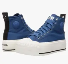 ディーゼル DIESEL レディース 厚底スニーカー ブルー 24cm