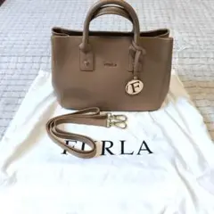 美品!FURLA フルラ ライトブラウン ショルダーバッグ ハンドバッグ