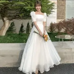 白ドレス パフ袖 5〜7号