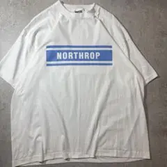 90s USA製 NORTHROP ロゴプリントTシャツ 白 XXL シングル