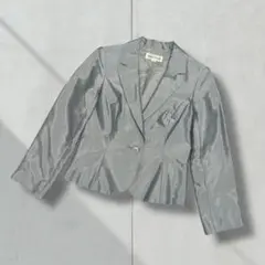 3098【ベルカレント】スーツジャケット　薄手　グレー　Ｍ　フォーマル　春夏