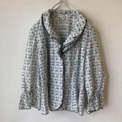 S＆H collection☆花柄トップス/40/ホワイト/ブラック/薄手