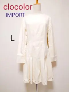 clocolor インポート 消しプリーツワンピース スタッズ