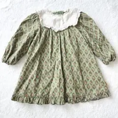 【極美品】moimoln モイモルン チューリップ柄レトロワンピース 100