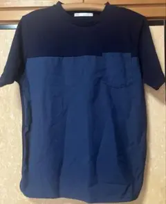 ikka ネイビー ポケット付き Tシャツ M
