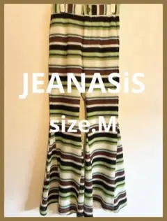 【JEANASiS】 カジュアル マルチ ボーダーパンツ ブーツカット　Mサイズ