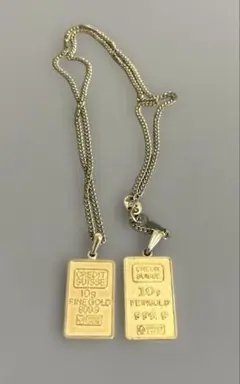 K18GP インゴットデザインネックレス