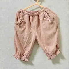 80 90 le zoo petit ベビーパンツ　女の子　ピンク　リボン