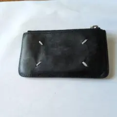 ブラックレザー コインケース ジッパー付き