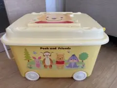 最安値⭐︎Disneyくまのプーさん　キャスター付おもちゃ箱 収納ポケット付