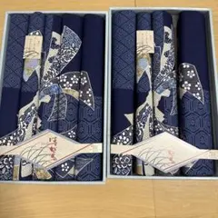 座布団　カバー　はながすみ　和柄　ネイビー　9枚