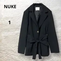 NUKE 2way ジャケット 長袖 ウエストベルト付き ブラック テーラード