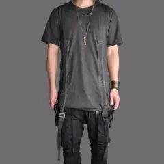D.HYGEN ソフトコットンジャージーコールドダイベルトアジャスタブルTシャツ