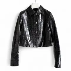 PRADA レザー&ナイロン ライダース ハーフジャケット 黒 40 2025年最新】PRADA レディース レザージャケット・ライダースの