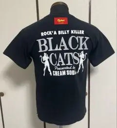 希少　CREAM SODA BLACK CATS Tシャツ M ブラック