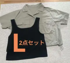 ショートシャツ・タンクトップ　2点セット　L　GU