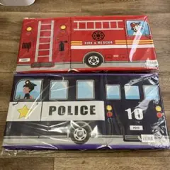 【新品未使用】キッズ収納スツール　パトカー 消防車 2点セット