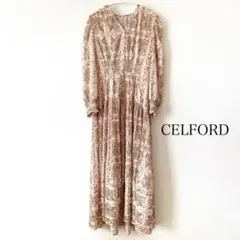 セルフォード CELFORD サイズ36 ペイズリーパネルワンピース ピンク