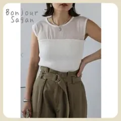 【新品タグ付き】ビスチェドッキングノースリニット Bonjour Sagan