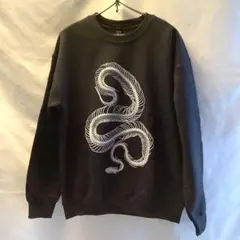 新品 FRANK LEDER “SWEAT”（SNAKE）黒 × 白／M