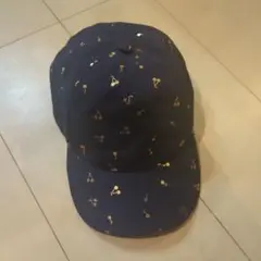 ☆ネイビー チェリー柄 キャップ　110cm
