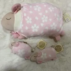 ほんやら堂　羊型　フリース枕とぬいぐるみセット