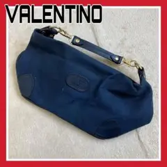 匿名配送無料 VALENTINO レザー×キャンバス ハンドバッグ