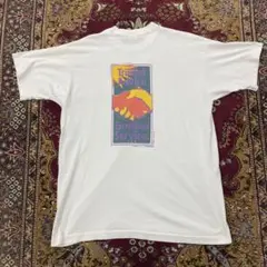 90s シングルステッチ USA製 企業 プロモ アート メッセージ Tシャツ